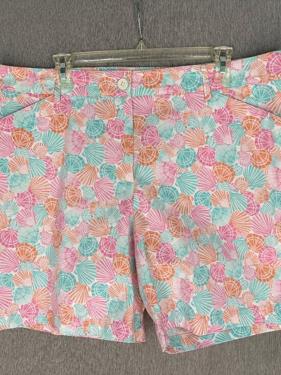 Talbots Pants - TALBOTS Multi-Color Pastel Seashell Print Chino Shorts